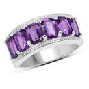 3.30 Carat Genuine Amethyst .925 Sterling Silver Ring-4
