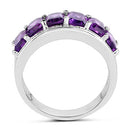 3.30 Carat Genuine Amethyst .925 Sterling Silver Ring-5