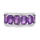 3.30 Carat Genuine Amethyst .925 Sterling Silver Ring-6