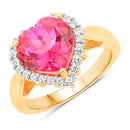 5.03 Carat Genuine Pink Topaz and White Topaz .925 Sterling Silver Ring-2