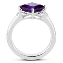 2.55 Carat Genuine Amethyst and White Topaz .925 Sterling Silver Ring-5