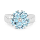 2.58 Carat Genuine Blue Topaz and White Topaz .925 Sterling Silver Ring-6