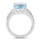4.62 Carat Genuine Blue Topaz and White Topaz .925 Sterling Silver Ring-5