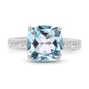 4.62 Carat Genuine Blue Topaz and White Topaz .925 Sterling Silver Ring-6