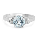 2.28 Carat Genuine Blue Topaz and White Topaz .925 Sterling Silver Ring-6