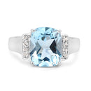 4.28 Carat Genuine Blue Topaz and White Topaz .925 Sterling Silver Ring-6