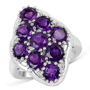 4.05 Carat Genuine Amethyst .925 Sterling Silver Ring-4