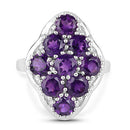 4.05 Carat Genuine Amethyst .925 Sterling Silver Ring-6