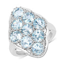 5.40 Carat Genuine Blue Topaz .925 Sterling Silver Ring-4