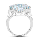 5.40 Carat Genuine Blue Topaz .925 Sterling Silver Ring-5