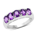 1.70 Carat Genuine  Amethyst .925 Sterling Silver Ring-4