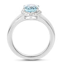 2.63 Carat Genuine  Blue Topaz and White Topaz .925 Sterling Silver Ring-5
