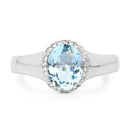 2.63 Carat Genuine  Blue Topaz and White Topaz .925 Sterling Silver Ring-6