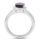 2.63 Carat Genuine  Garnet and White Topaz .925 Sterling Silver Ring-5