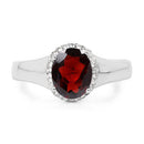 2.63 Carat Genuine  Garnet and White Topaz .925 Sterling Silver Ring-6