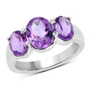 3.20 Carat Genuine Amethyst .925 Sterling Silver Ring-5