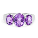 3.20 Carat Genuine Amethyst .925 Sterling Silver Ring-7