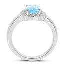 2.58 Carat Genuine  Blue Topaz and White Topaz .925 Sterling Silver Ring-5