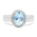 2.58 Carat Genuine  Blue Topaz and White Topaz .925 Sterling Silver Ring-6