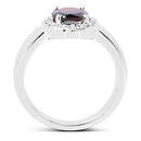 2.58 Carat Genuine  Garnet and White Topaz .925 Sterling Silver Ring-5