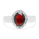 2.58 Carat Genuine  Garnet and White Topaz .925 Sterling Silver Ring-6