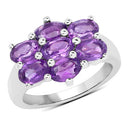 3.01 Carat Genuine  Amethyst .925 Sterling Silver Ring-4