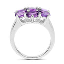 3.01 Carat Genuine  Amethyst .925 Sterling Silver Ring-5