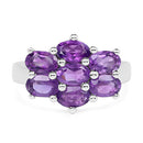3.01 Carat Genuine  Amethyst .925 Sterling Silver Ring-6