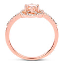 0.54 Carat Genuine Morganite and White Diamond 14K Rose Gold Ring-6