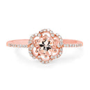 0.54 Carat Genuine Morganite and White Diamond 14K Rose Gold Ring-7