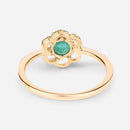 0.55 Carat Genuine Zambian Emerald and White Diamond 14K Yellow Gold Ring-11