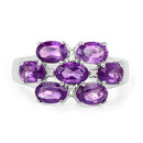 3.05 Carat Genuine  Amethyst and White Topaz .925 Sterling Silver Ring-6
