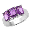 2.85 Carat Genuine Amethyst .925 Sterling Silver Ring-5