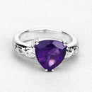 2.71 Carat Genuine Amethyst and White Topaz .925 Sterling Silver Ring-9
