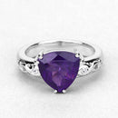 2.71 Carat Genuine Amethyst and White Topaz .925 Sterling Silver Ring-12