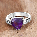 2.71 Carat Genuine Amethyst and White Topaz .925 Sterling Silver Ring-13