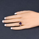 2.71 Carat Genuine Amethyst and White Topaz .925 Sterling Silver Ring-14
