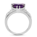 2.71 Carat Genuine Amethyst and White Topaz .925 Sterling Silver Ring-6
