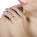 0.43 Carat Genuine Blue Sapphire and White Diamond 14K Yellow Gold Ring-14