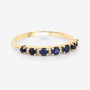 0.43 Carat Genuine Blue Sapphire and White Diamond 14K Yellow Gold Ring-10