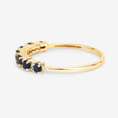 0.43 Carat Genuine Blue Sapphire and White Diamond 14K Yellow Gold Ring-11