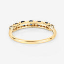 0.43 Carat Genuine Blue Sapphire and White Diamond 14K Yellow Gold Ring-12