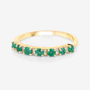0.41 Carat Genuine Zambian Emerald and White Diamond 14K Yellow Gold Ring-9