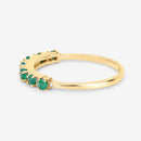 0.41 Carat Genuine Zambian Emerald and White Diamond 14K Yellow Gold Ring-10