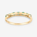 0.41 Carat Genuine Zambian Emerald and White Diamond 14K Yellow Gold Ring-11