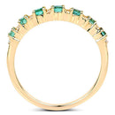 0.41 Carat Genuine Zambian Emerald and White Diamond 14K Yellow Gold Ring-6