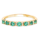 0.41 Carat Genuine Zambian Emerald and White Diamond 14K Yellow Gold Ring-7