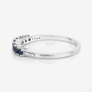 0.45 Carat Genuine Blue Sapphire and White Diamond 14K White Gold Ring-11