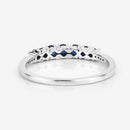 0.45 Carat Genuine Blue Sapphire and White Diamond 14K White Gold Ring-12