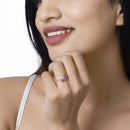 0.68 Carat Genuine Ruby and White Diamond 14K White Gold Ring-15